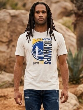 NWT Fanatics White Tee Shirt Golden State Warriors 2022 Western Conf Champs- XXL